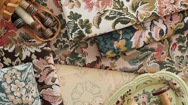 United fabric flora upholstery fabric vintage inspired cottagecore